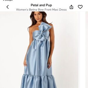 Petal and Pup Betina Bow Front Blue Maxi Dress